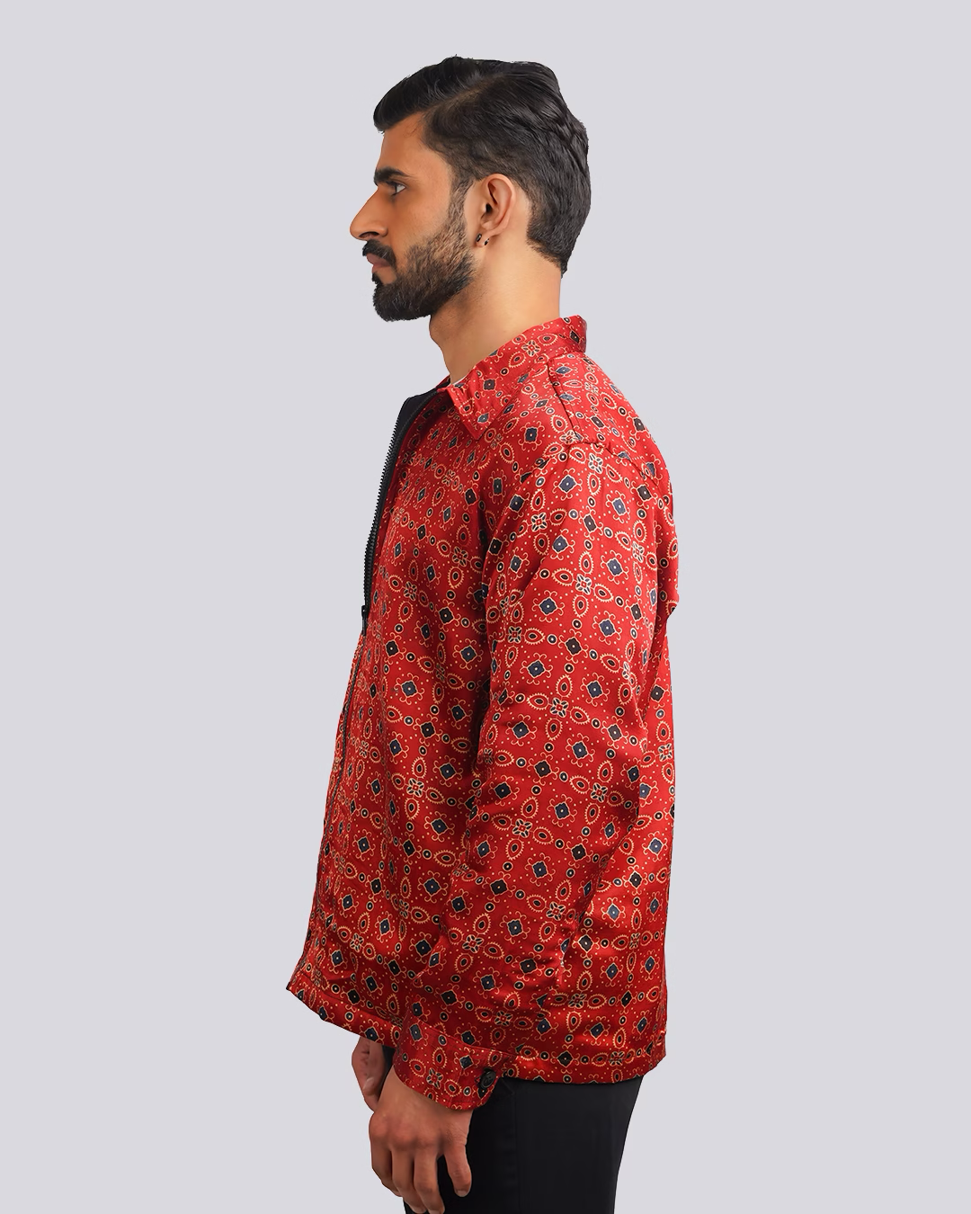 Crimson Red Ajrakh jacket