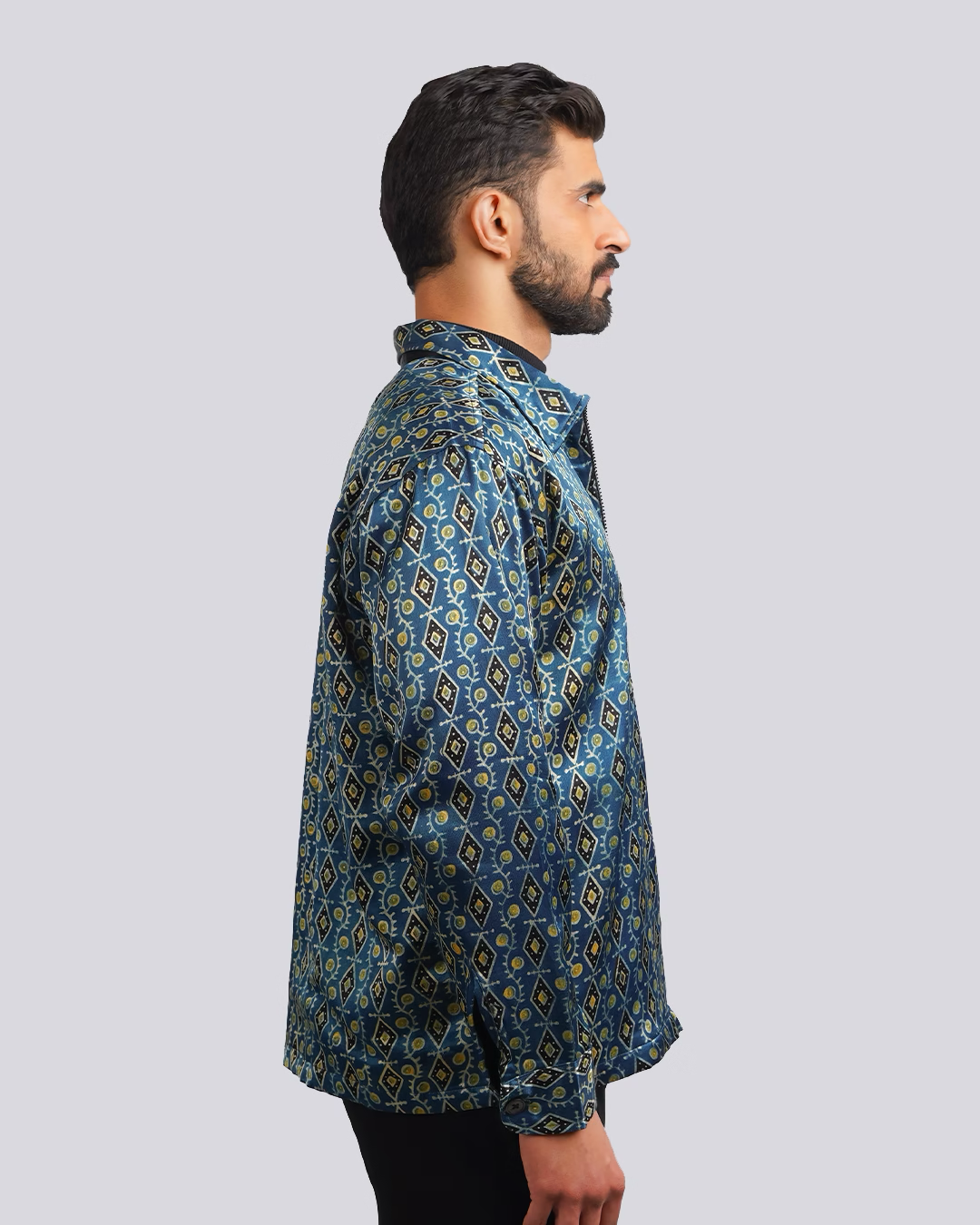 Blue Green Ajrakh jacket