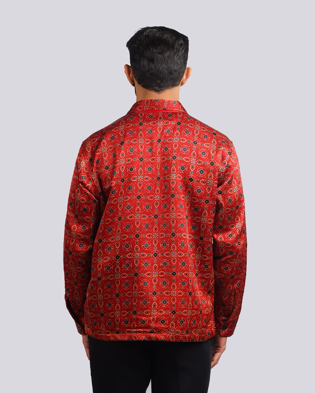 Crimson Red Ajrakh jacket