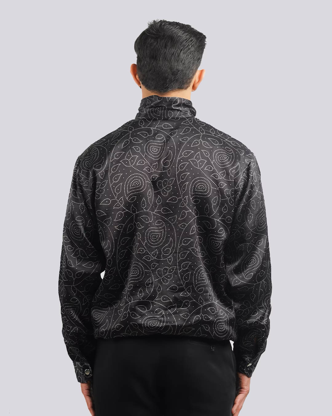 Black Paisley Screenprint Jacket