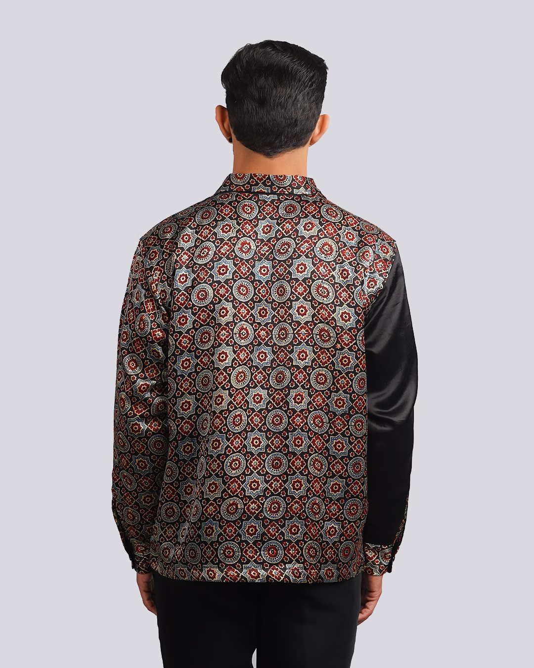 Black Fusion Ajrakh Jacket