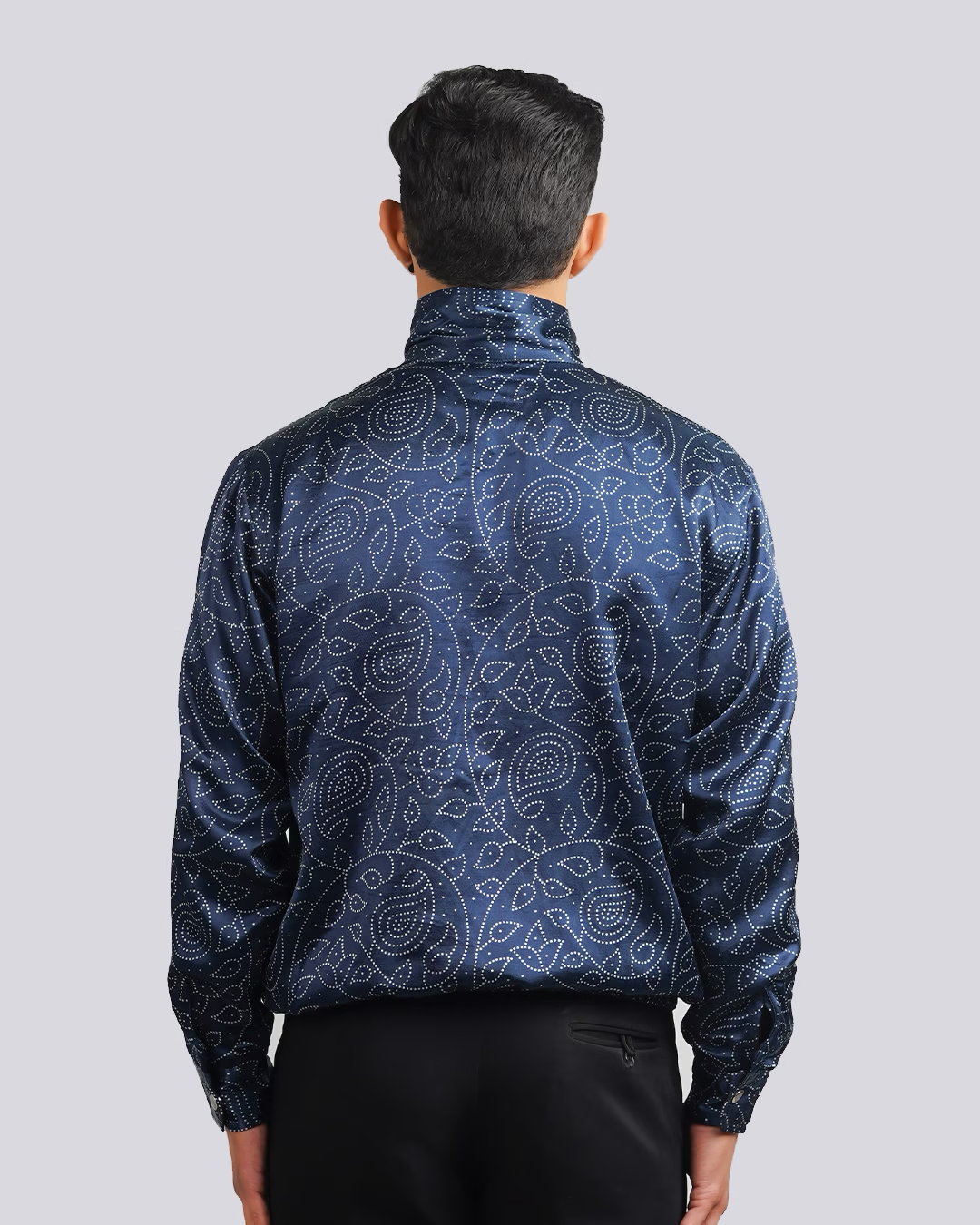 Blue Paisley Screenprint Jacket