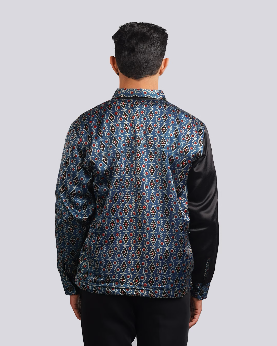 Blue-Black Fusion Ajrakh Jacket