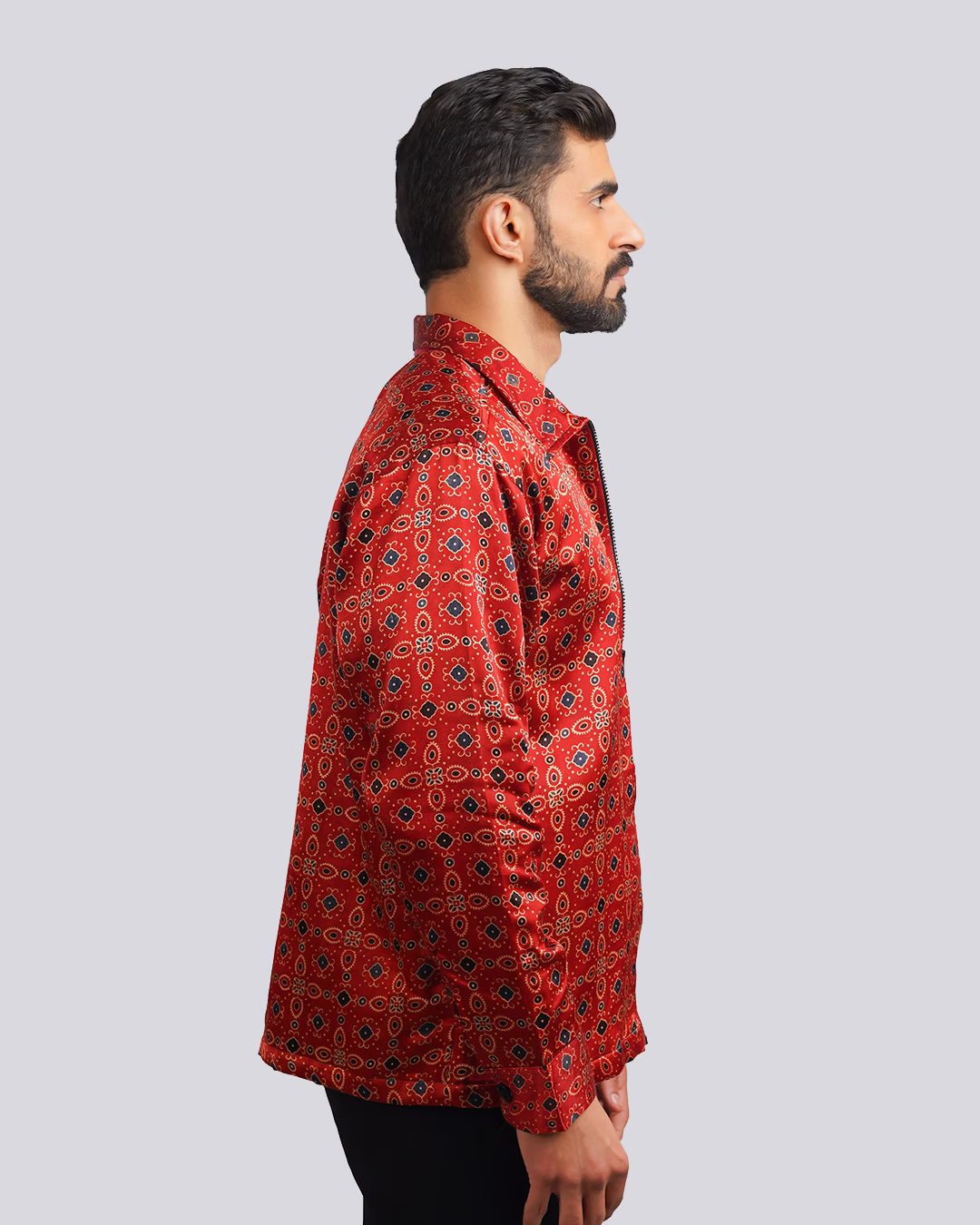 Crimson Red Ajrakh jacket