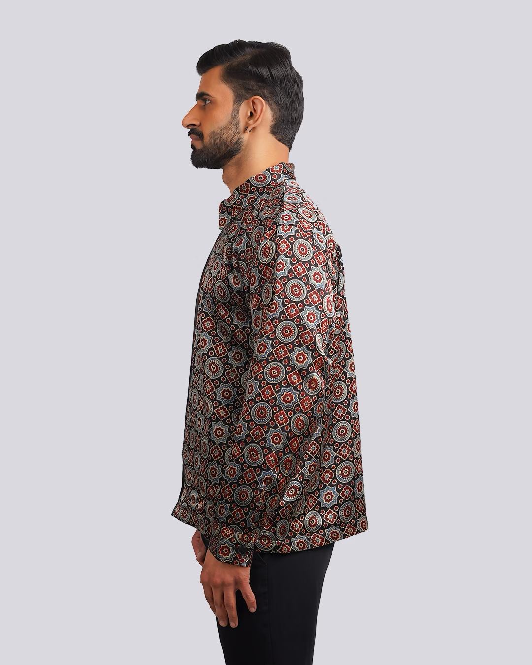 Black Fusion Ajrakh Jacket