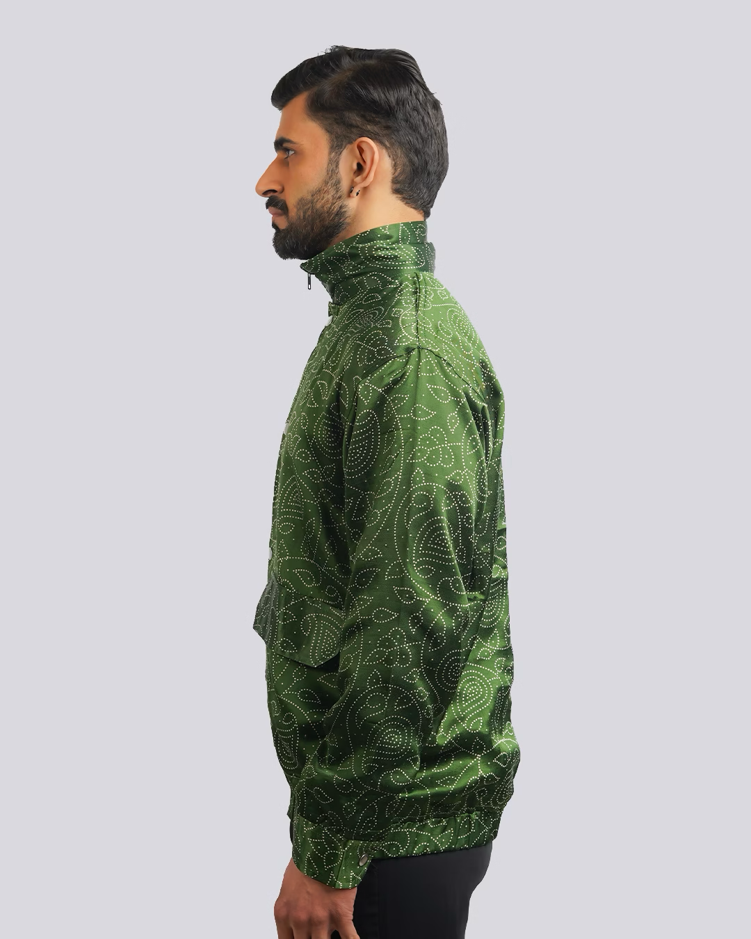 Green Paisley Screenprint jacket