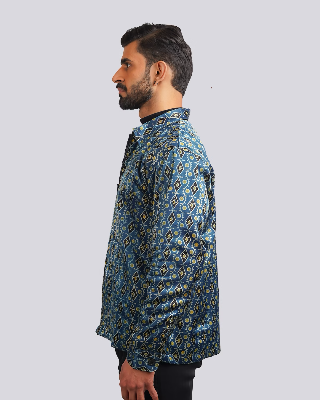 Blue Green Ajrakh jacket