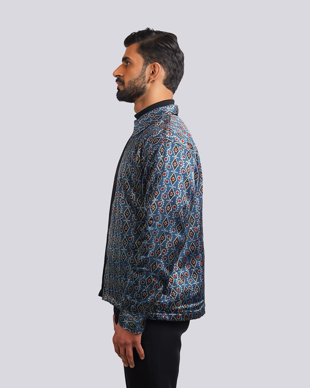 Blue-Black Fusion Ajrakh Jacket