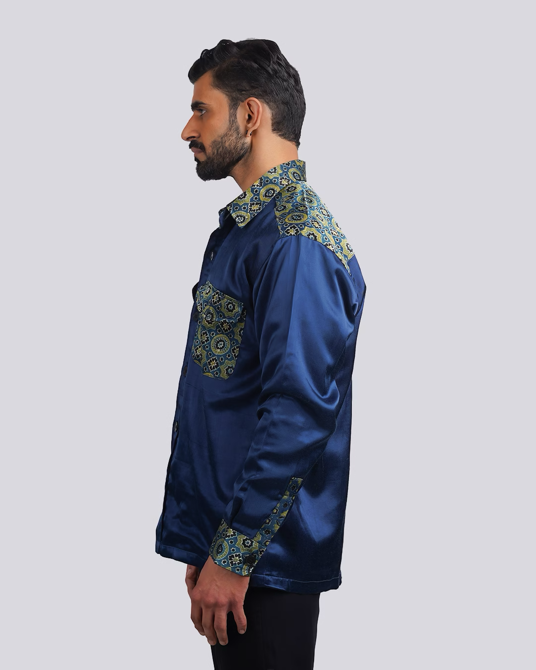 Blue-Green Ajrakh Shacket