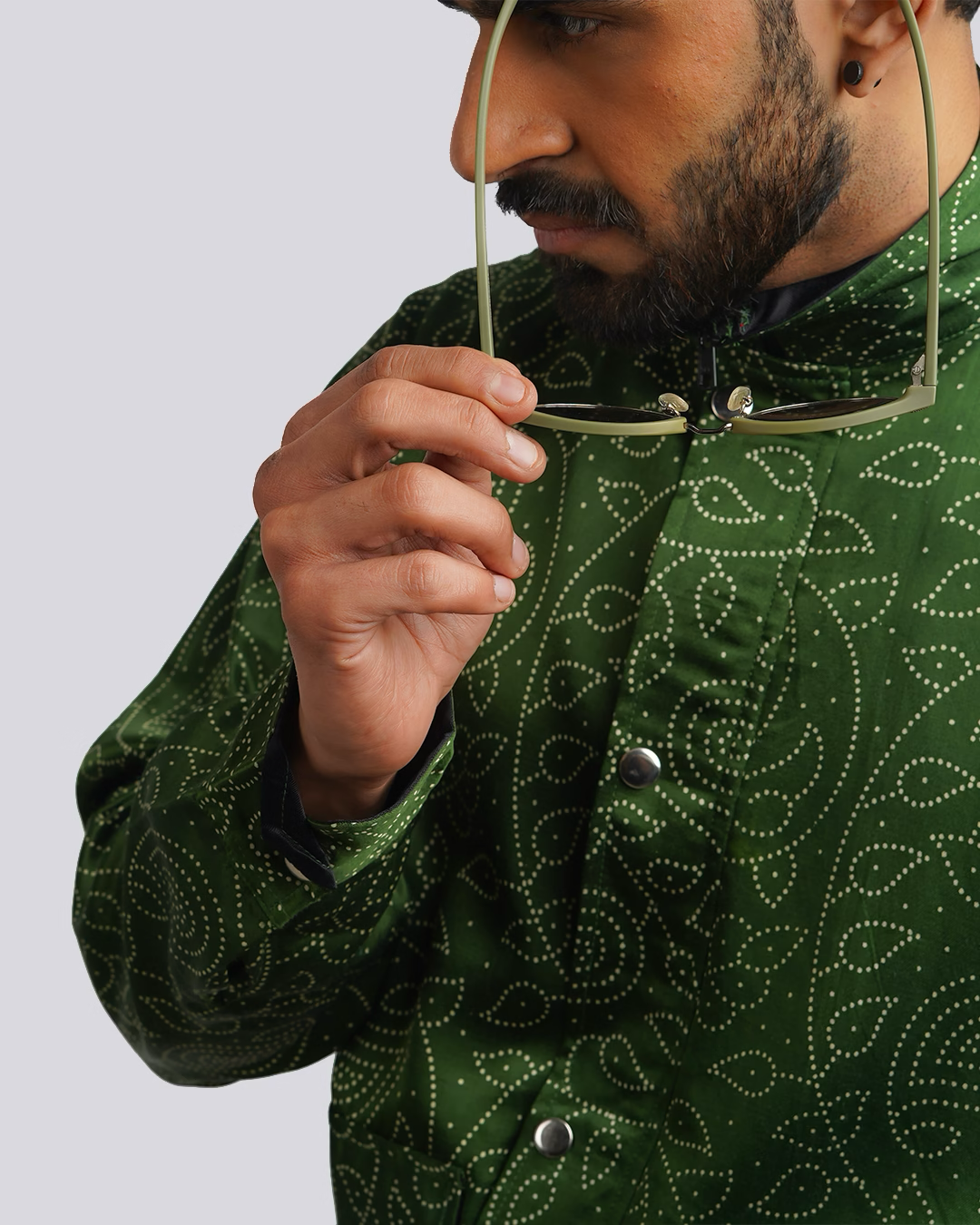 Green Paisley Screenprint jacket