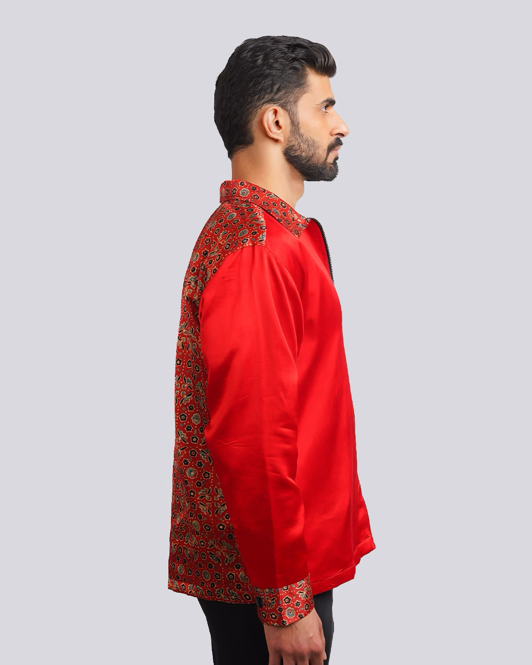 Red Fusion Ajrakh Jacket