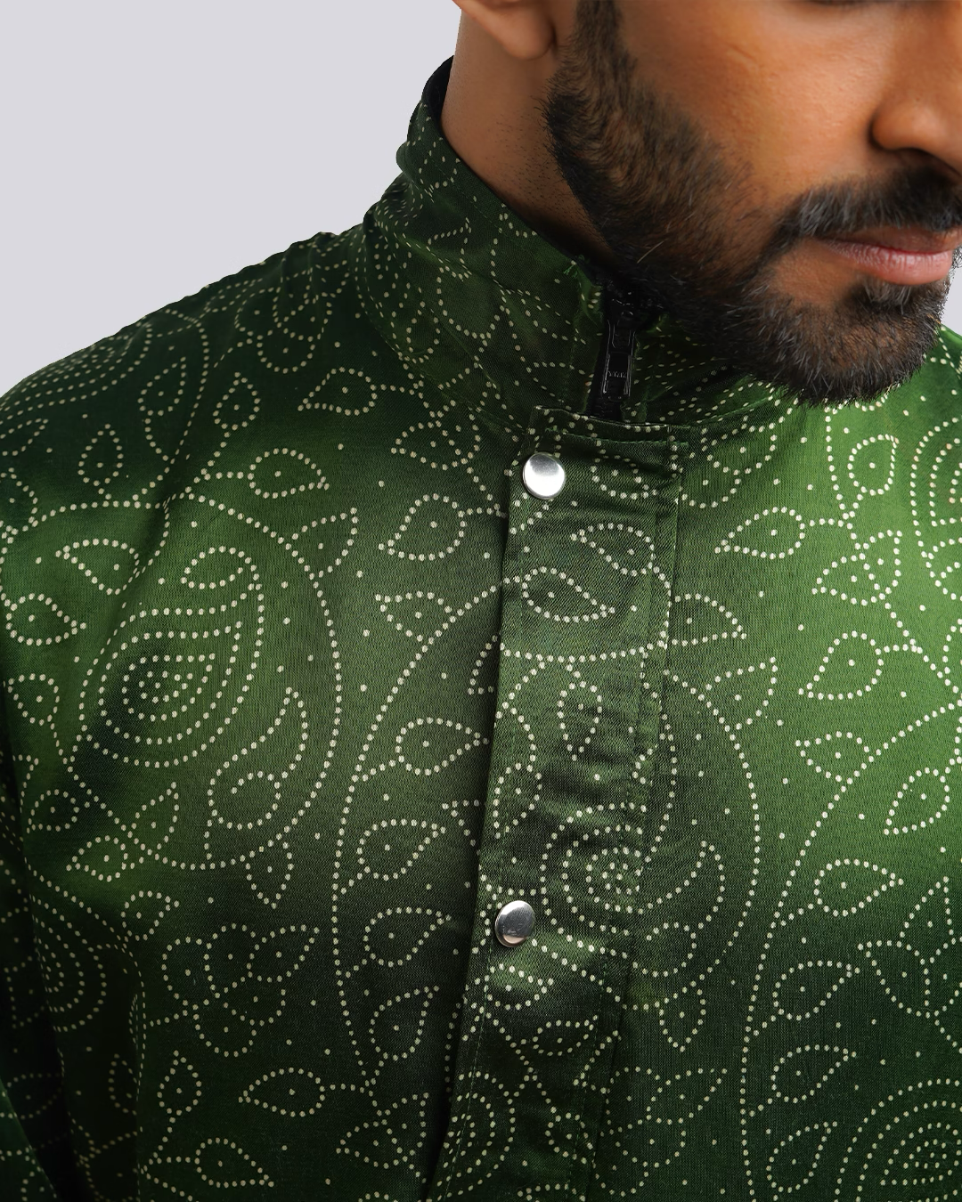 Green Paisley Screenprint jacket
