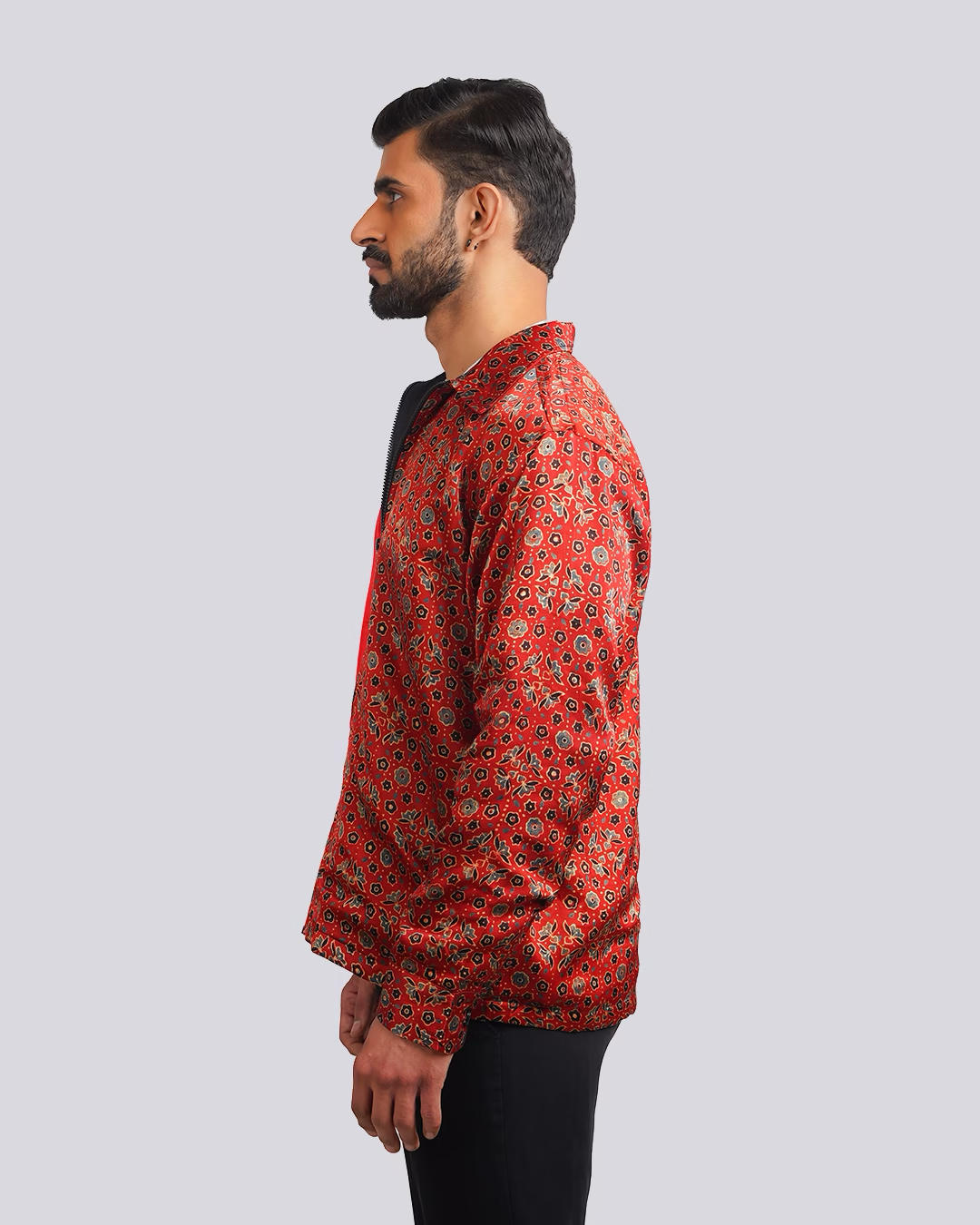 Red Fusion Ajrakh Jacket