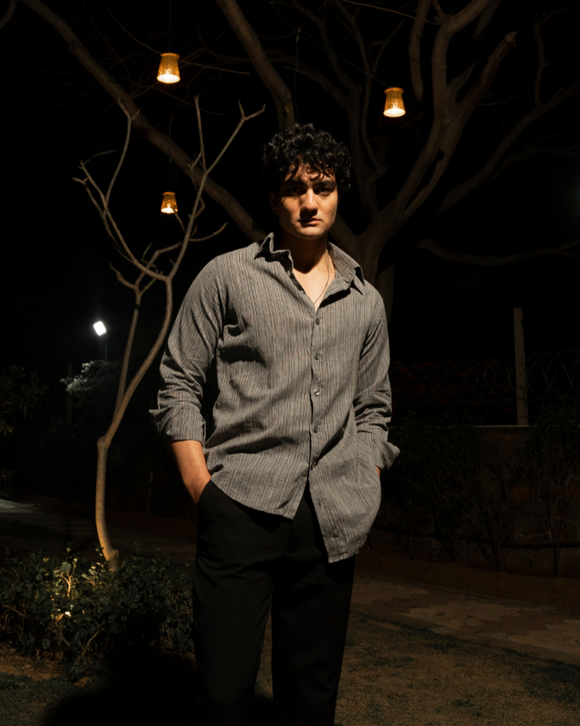 Black-Grey Stripe Formal Shirt
