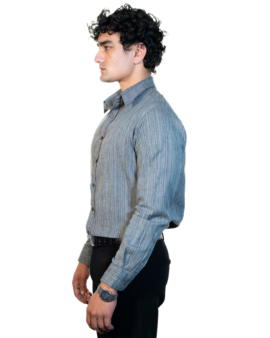 Black-Grey Stripe Formal Shirt