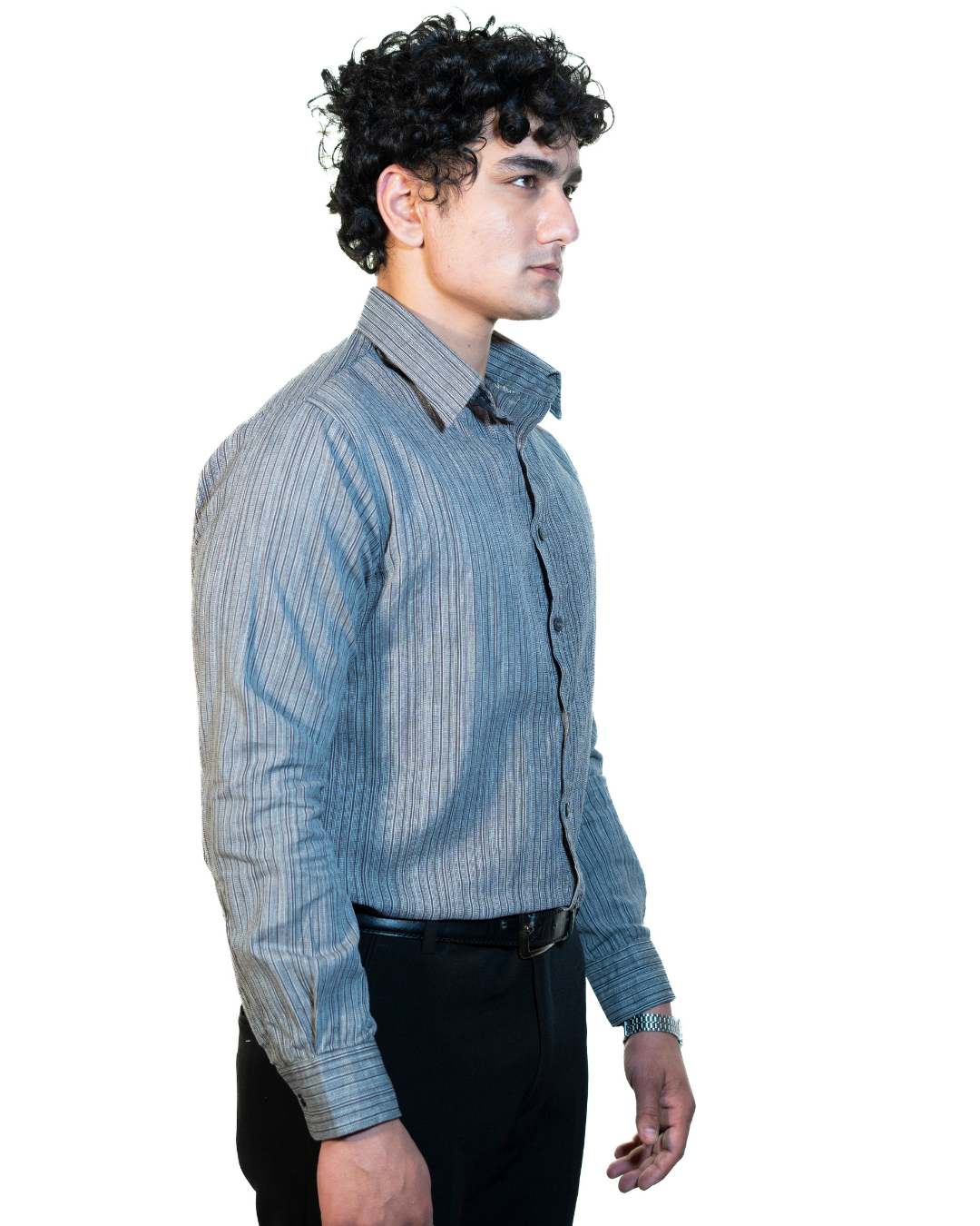 Black-Grey Stripe Formal Shirt