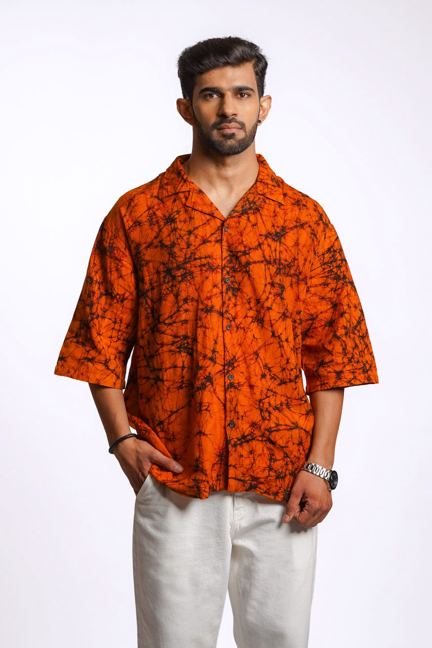 Flames Batik Oversized Shirt
