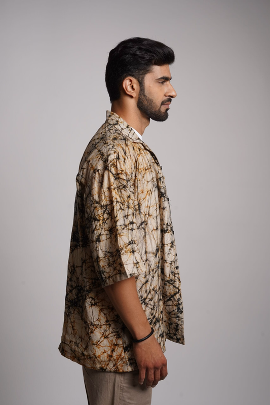 Caramel Batik Oversized Shirt