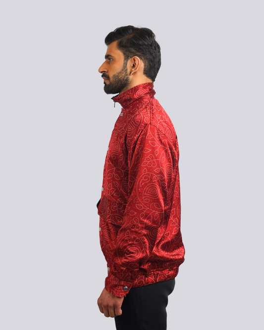 Red Paisley Screnprint Jacket