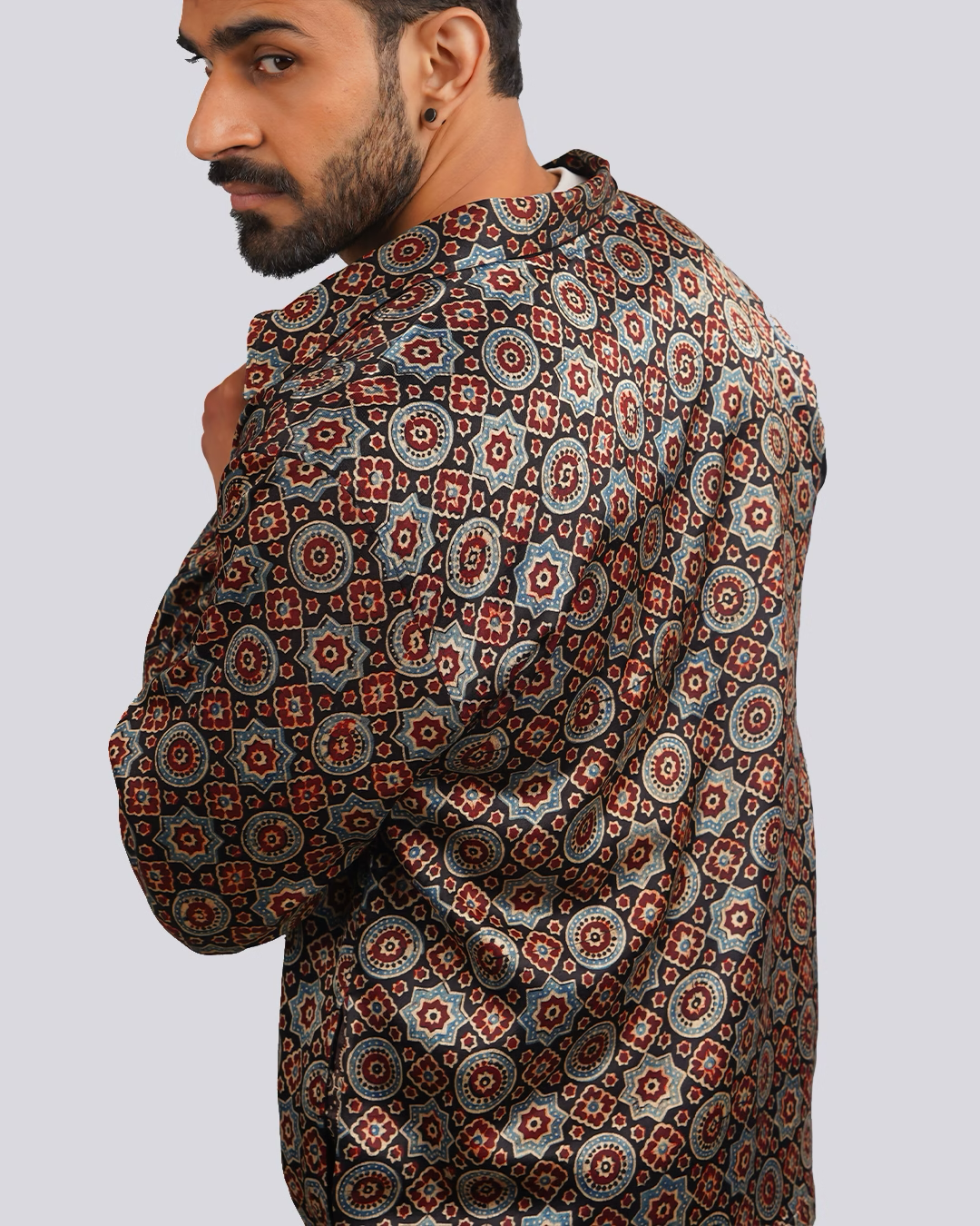 Black Fusion Ajrakh Jacket