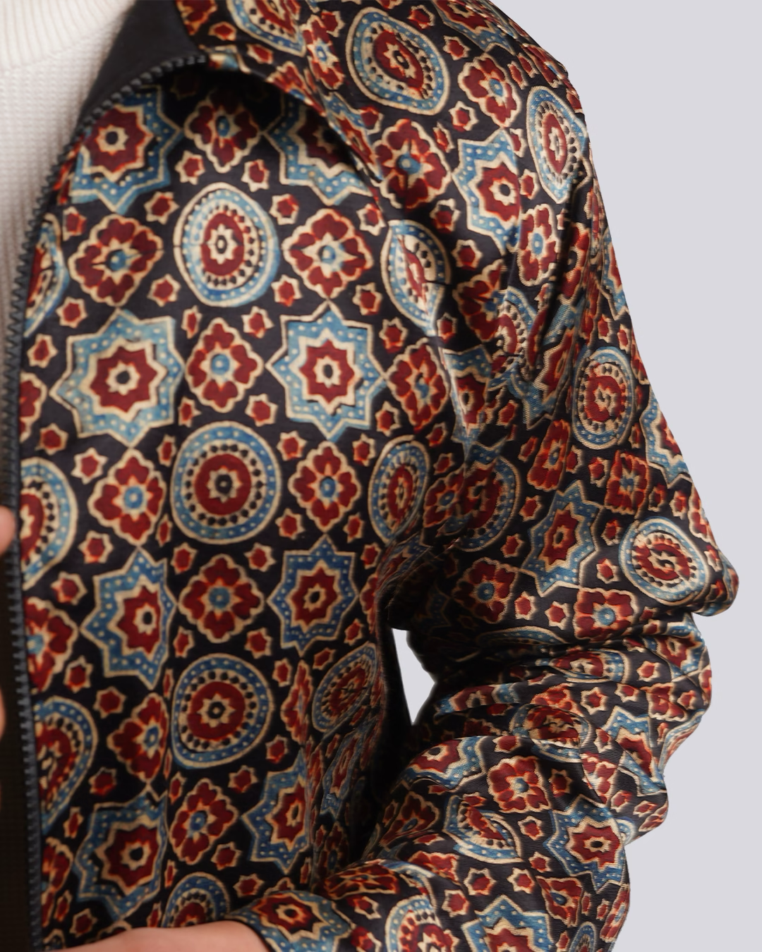 Black Fusion Ajrakh Jacket
