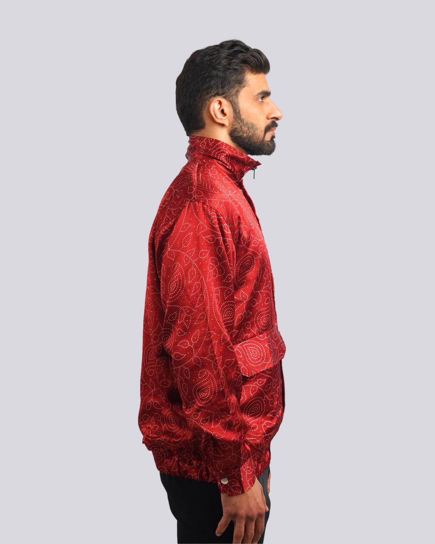 Red Paisley Screnprint Jacket
