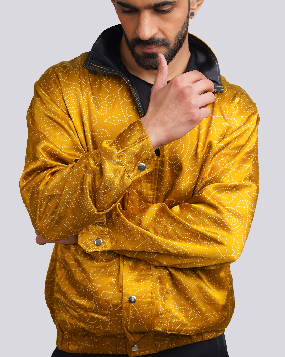 Yellow Paisley Screenprint Jacket