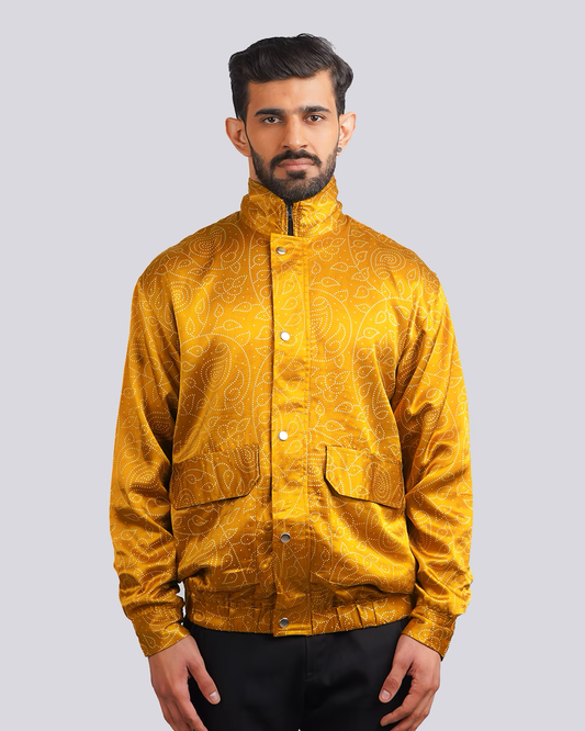 Yellow Paisley Screenprint Jacket