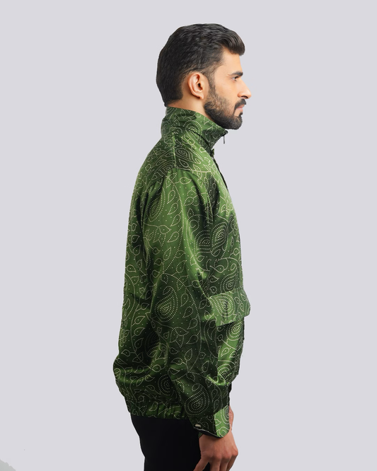 Green Paisley Screenprint jacket