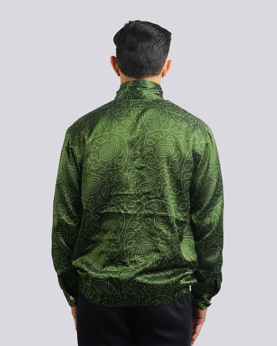 Green Paisley Screenprint jacket