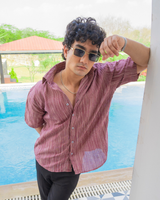 Burgundy Boxy Shirt