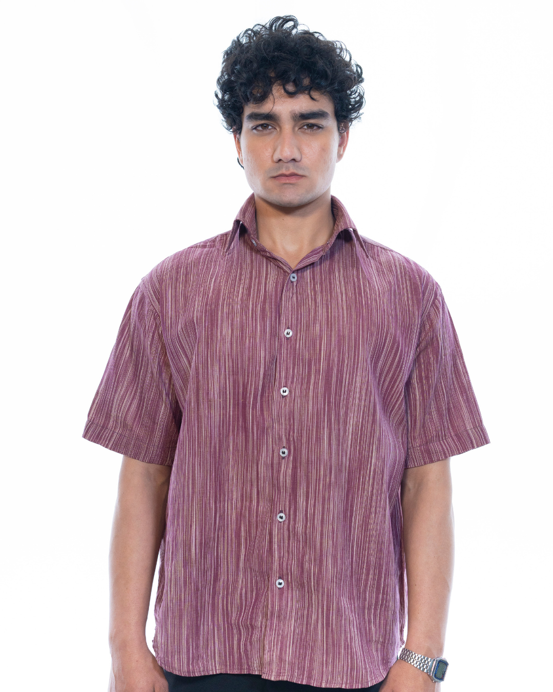 Burgundy Boxy Shirt