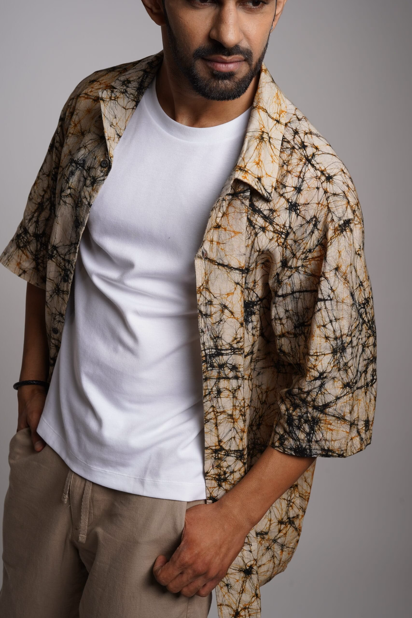 Caramel Batik Oversized Shirt