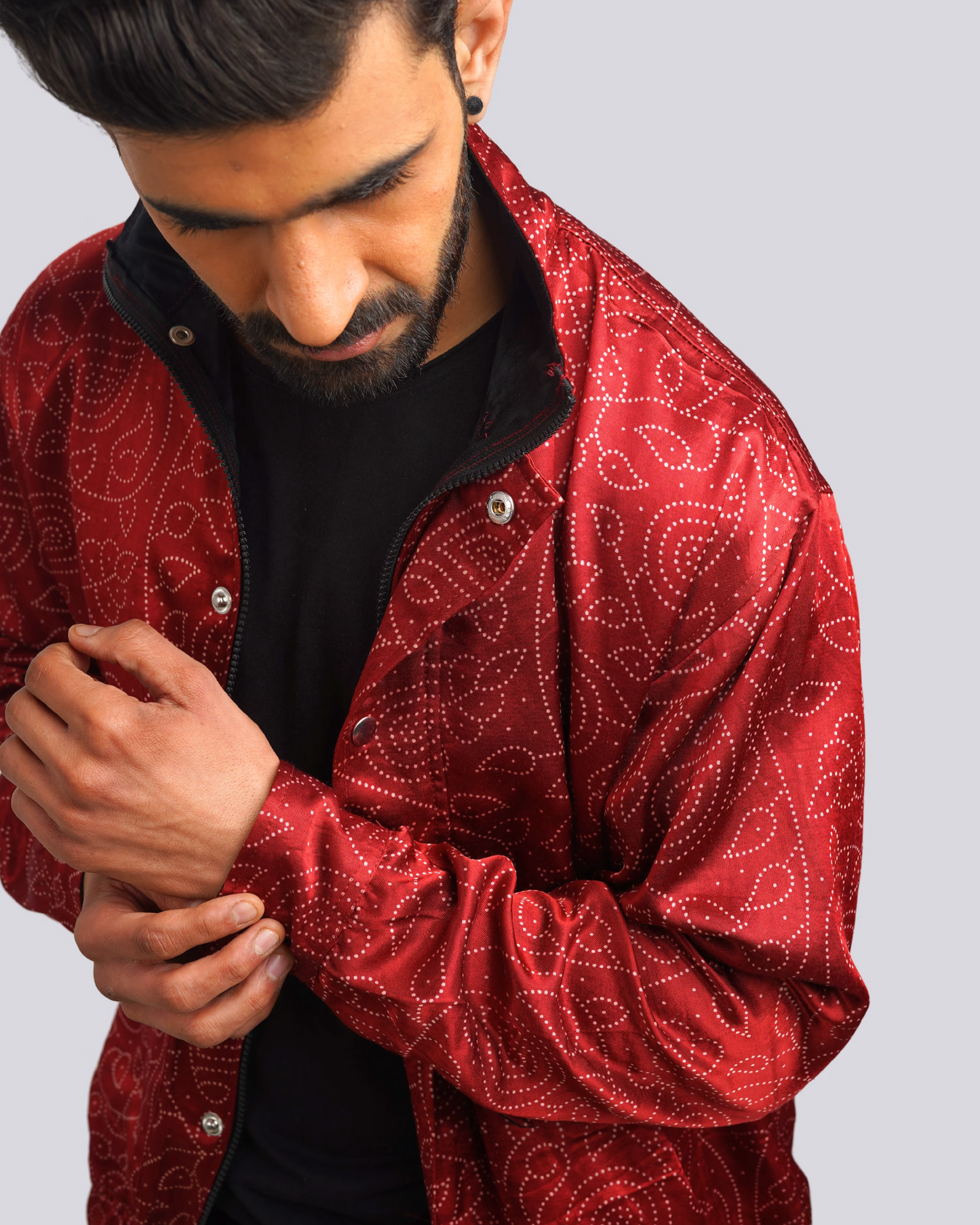 Red Paisley Screnprint Jacket